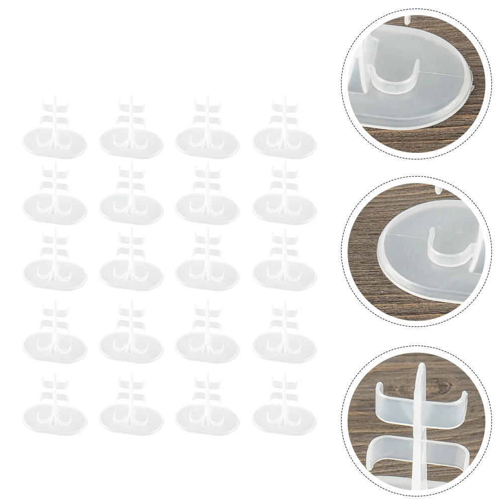 

20 Pcs Miniature Dolls Stand Clear Accessory Make Show Support Frame Plastic Holder Child Base