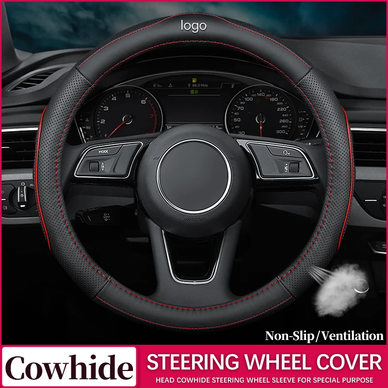 

Genuine Leather Car Steering Wheel Cover 15 Inch/38cm For Cadillac CT4 CT5 XT4 CT6 XT6 ATS SRX XTS CTS EXT XT5 Auto Accessories