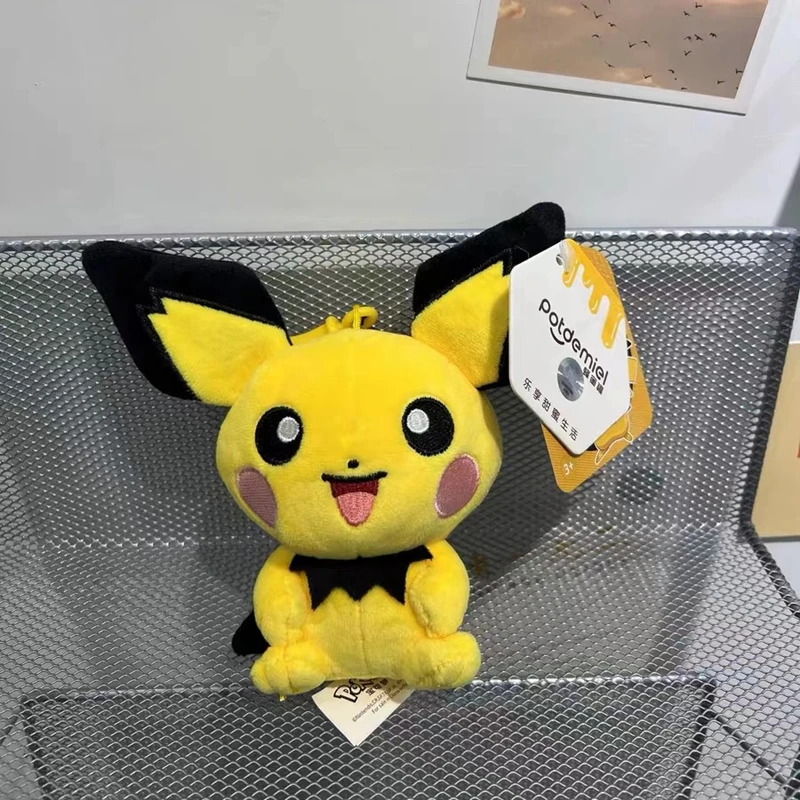 

12Cm Kawaii Pokemon Anime Hobby Pikachu Party Series Cartoon Cute Plush Doll Keychain Pendant Bag Charm Gift for Girlfriend