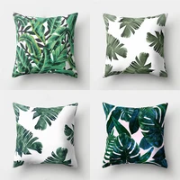 45x45cm nordic green leaves bohemia tropical plant cushion pillow cover summer tree sofa bedroom home decorative pillowcase