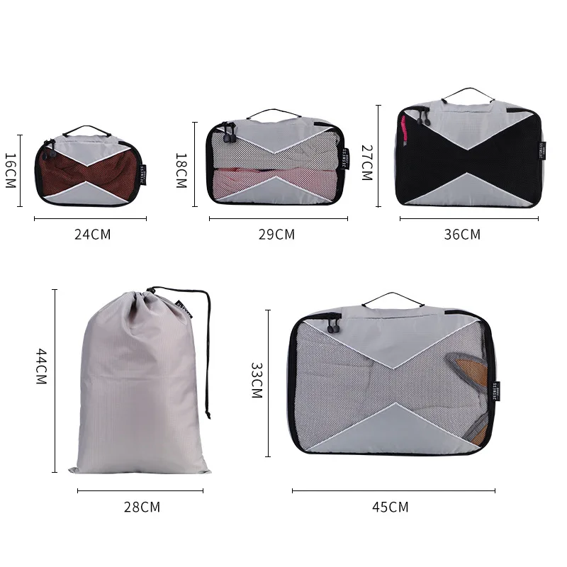 Modoao 5 Pcs Travel Packing Cube Clothing Shoes and Luggage Travel Clothes Storage Set Vacances Accesoires Voyage