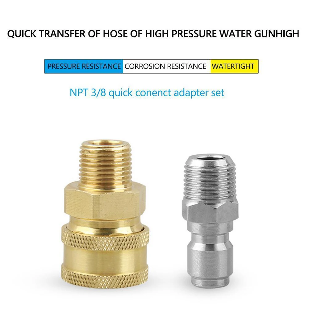 

Connector Coupling Adapter 3/8inch Accessories Fitting Foam Tank High Pressure Nozzles Plug Socket Pressure Washer