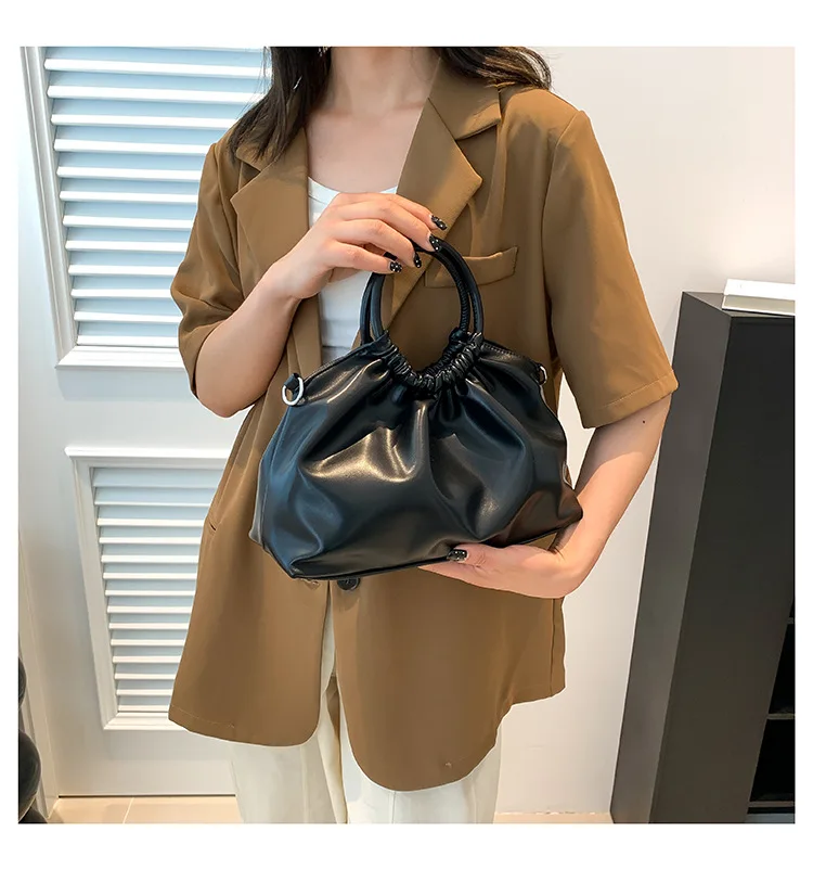 Advanced High Capacity Pleated Bag 2023 New Fashion Green Handheld Bag Fashion Versatile One Shoulder Crossbody Bag