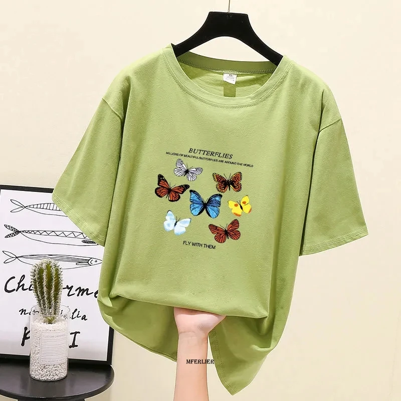 Летняя футболка с круглым вырезом и коротким рукавом размеры до 150 кг | Женская