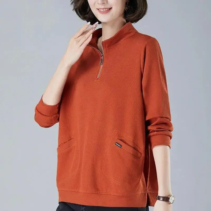 Хлопковая толстовка на молнии женская весенне-осенняя корейская футболка для