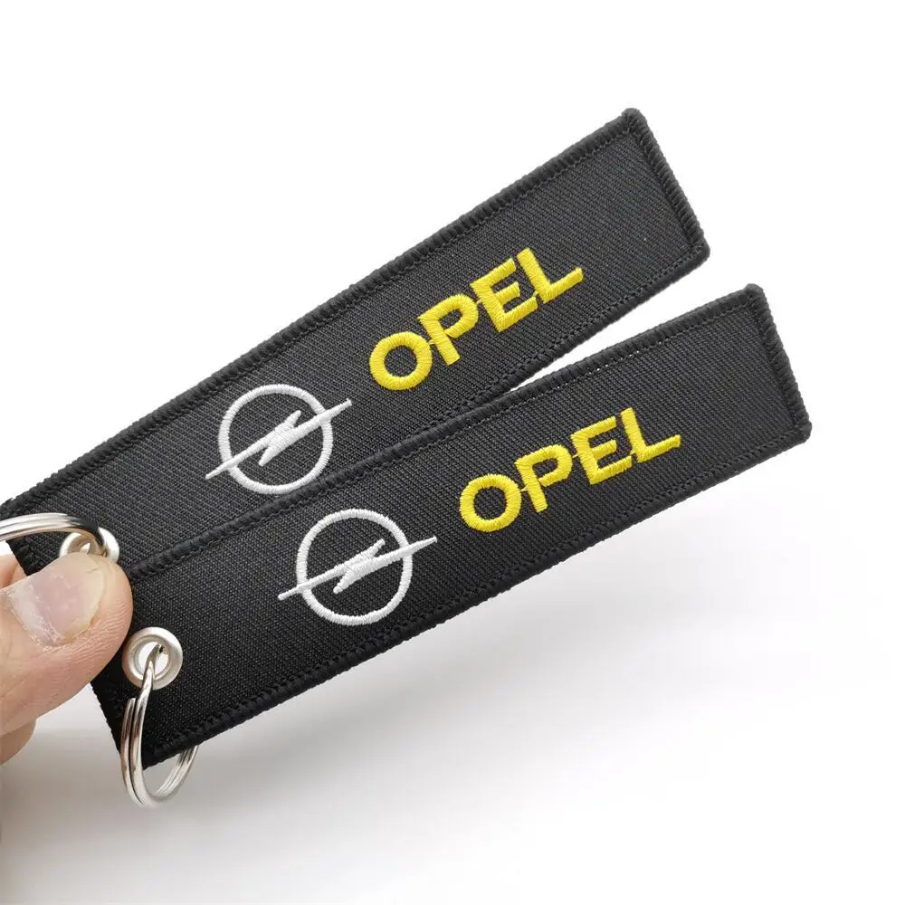 

OPEL Car Keychain JDM Modified Culture Original Embroidered Short Cloth Strips Key Ring for OPEL Tag Lanyard Car Accessorie Gift