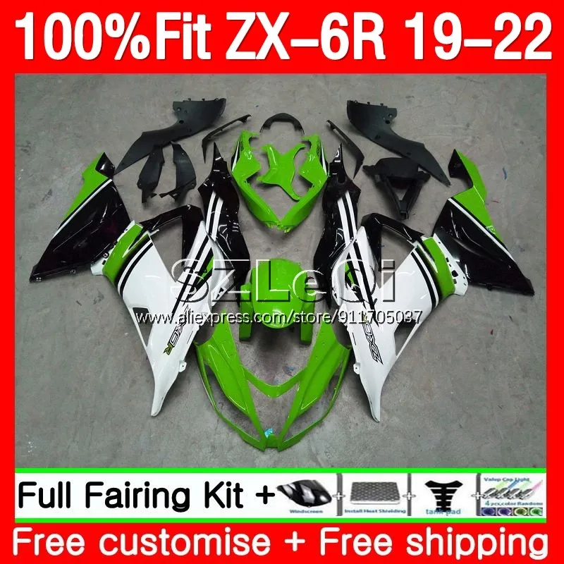 

white green Injection For KAWASAKI NINJA ZX 6R 636 6 R ZX-6R ZX636 ZX6R 19 20 21 22 ZX-636 2019 2020 2021 2022 Fairing 102LQ.138