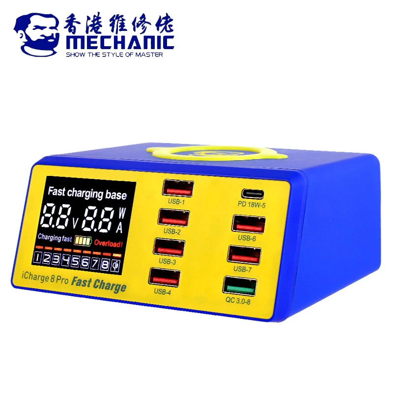 Price التيار المتناوب 100 فولت 240 فولت الهاتف أدوات إصلاح 8 ميناء USB شاحن سريع دعم QC 3.0 مع 10 واط اللاسلكية شاحن آيفون أدوات إصلاح