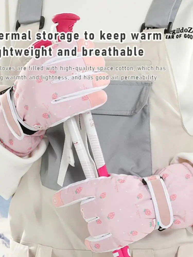 

Женские осенне-зимние уличные лыжные теплые бархатные водонепроницаемые Нескользящие перчатки с пальцами для сенсорных экранов