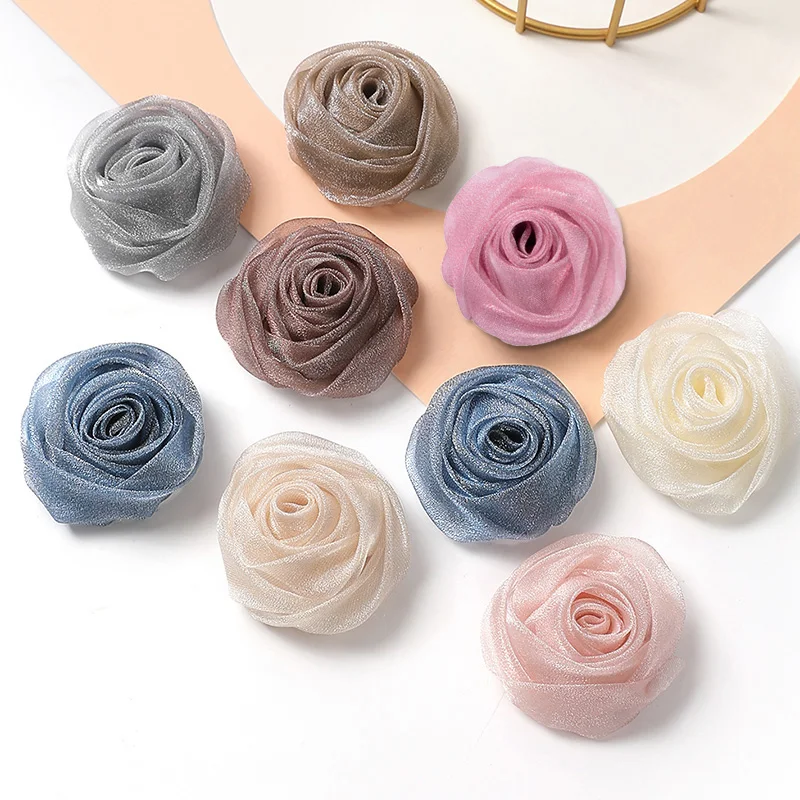 

10pcs Artificial Yarn Satin Rose Flowers DIY Wedding Bridal Hairpin Clothing Crafts Accessories Home Scrapbooking Decorations