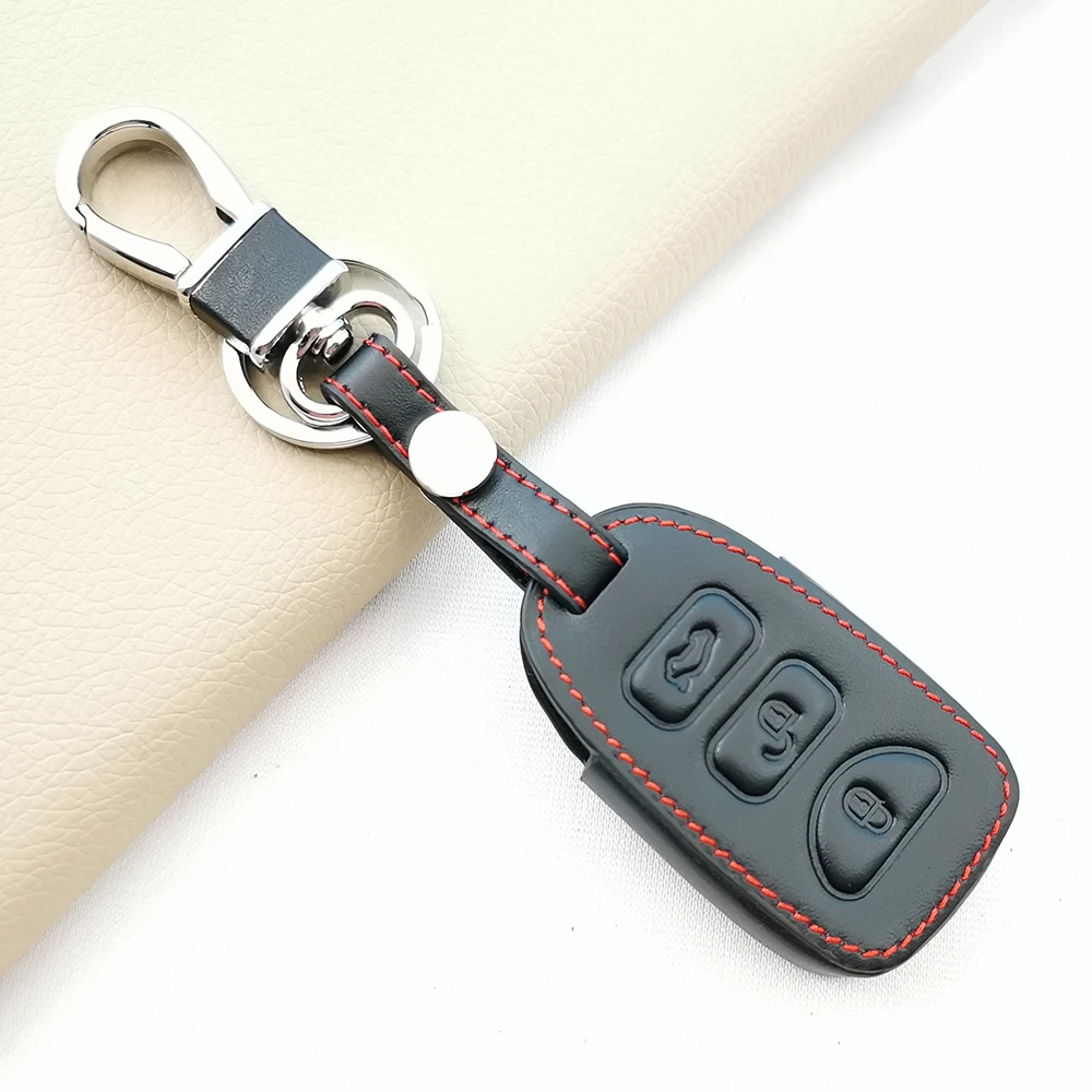 

100% Leather Car Key Case Remote Protect Cover For Kia Forte Soul Optima Carens Spectra Sorento For Hyundai Elantra Sonata