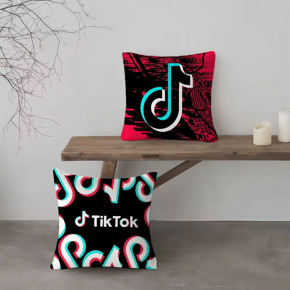Фото Чехол для подушки T-Tik, модная наволочка с логотипом, удобная наволочка для дивана T-Tok, персонализированное украшение для спальни №2