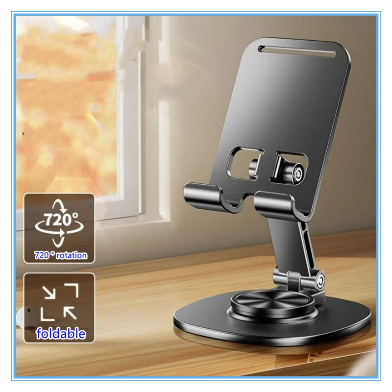 

Вращающийся на 360° металлический универсальный держатель для телефона, настольная подставка для iPhone 16, 15, 14 Pro Max, iPad, планшета Samsung, регулируемый прочный мобильный телефон