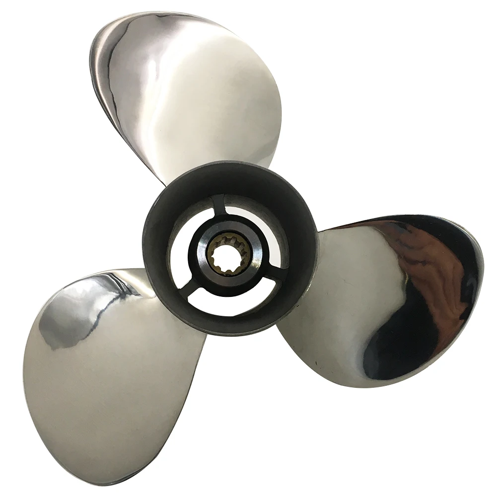 Boat Propeller 9 1/4x9 for Suzuki 9.9HP-15HP 3 Blades Stainless Steel Prop SS 10 Tooth RH OEM NO: 58100-93723-019 9.25x9