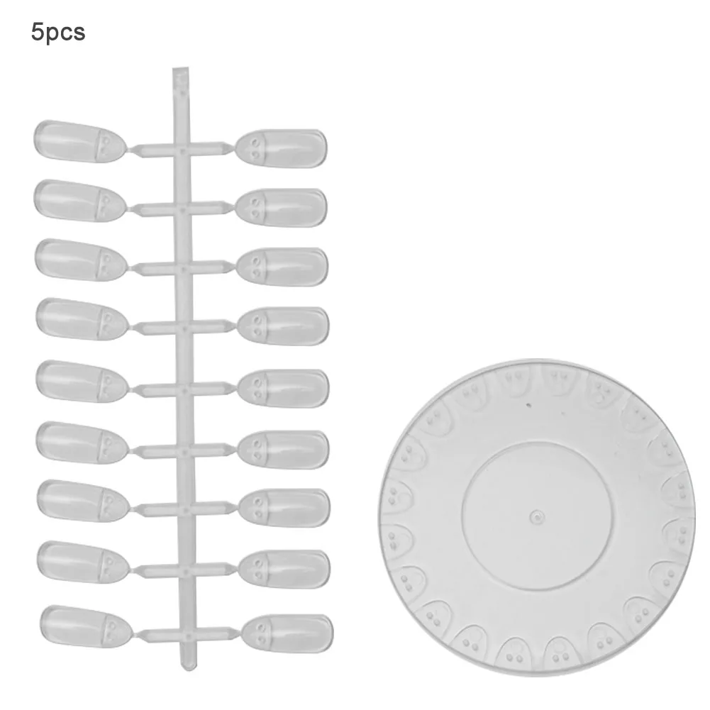 

5Pcs Nail Tips Polish Gel Color Display Card DIY Practice Nail False Tips Chart Transparent