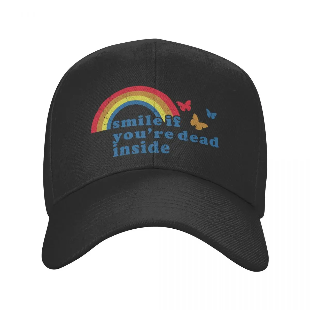 

New Fashion LGBT Smile If You Are Dead Inside Baseball Cap Women Men Breathable Gay Pride Dad Hat Sun Protection Snapback Caps
