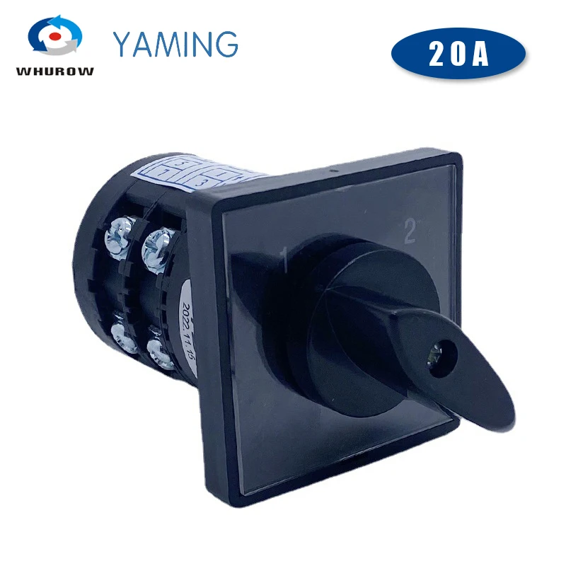 Электрический переключатель поворотный двухполюсный с двумя уровнями серебряных контактов и управляющей цепью HZ5B-20/2 на 20A.