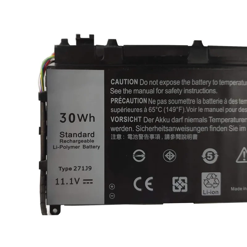Новая литиевая батарея для ноутбуков Dell Latitude 13 7000 7350 GWV47 MN791 YX81V Series, 3 элемента, 11.1В, 30Втч, 2500мАч, модель 271J9 (art.: 3920dc6d49ec7) - 3920dc6d49ec7