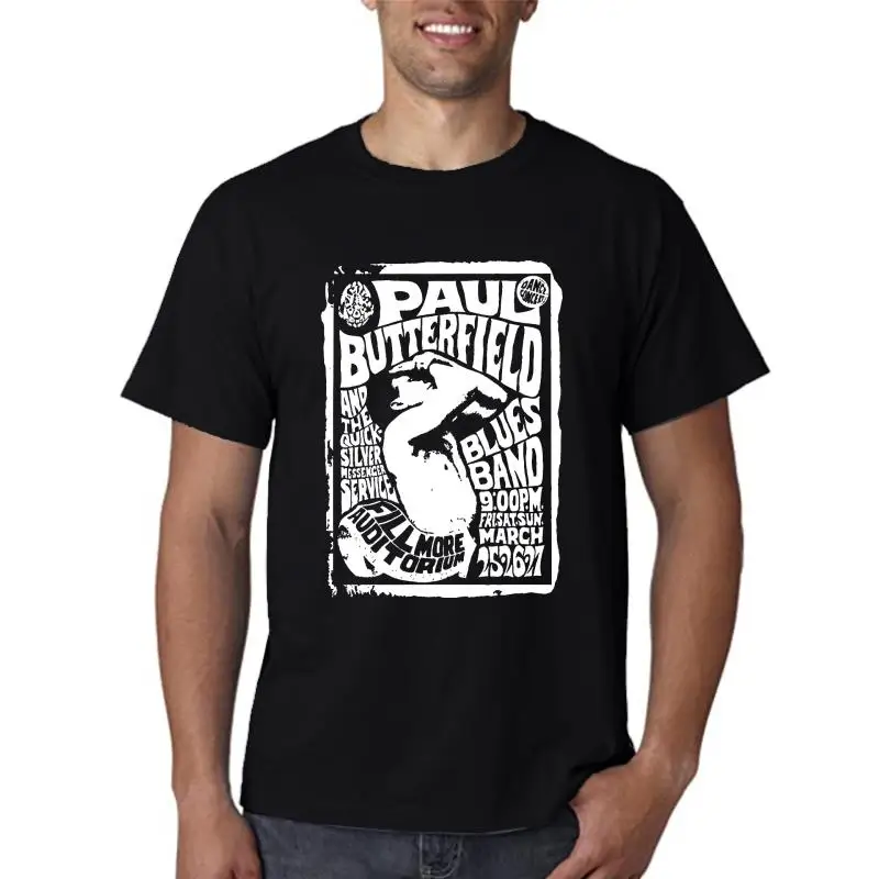 

Men The Paul Butterfield Blues Band Poster T-Shirts Black Summer Fashion Style women t shirt