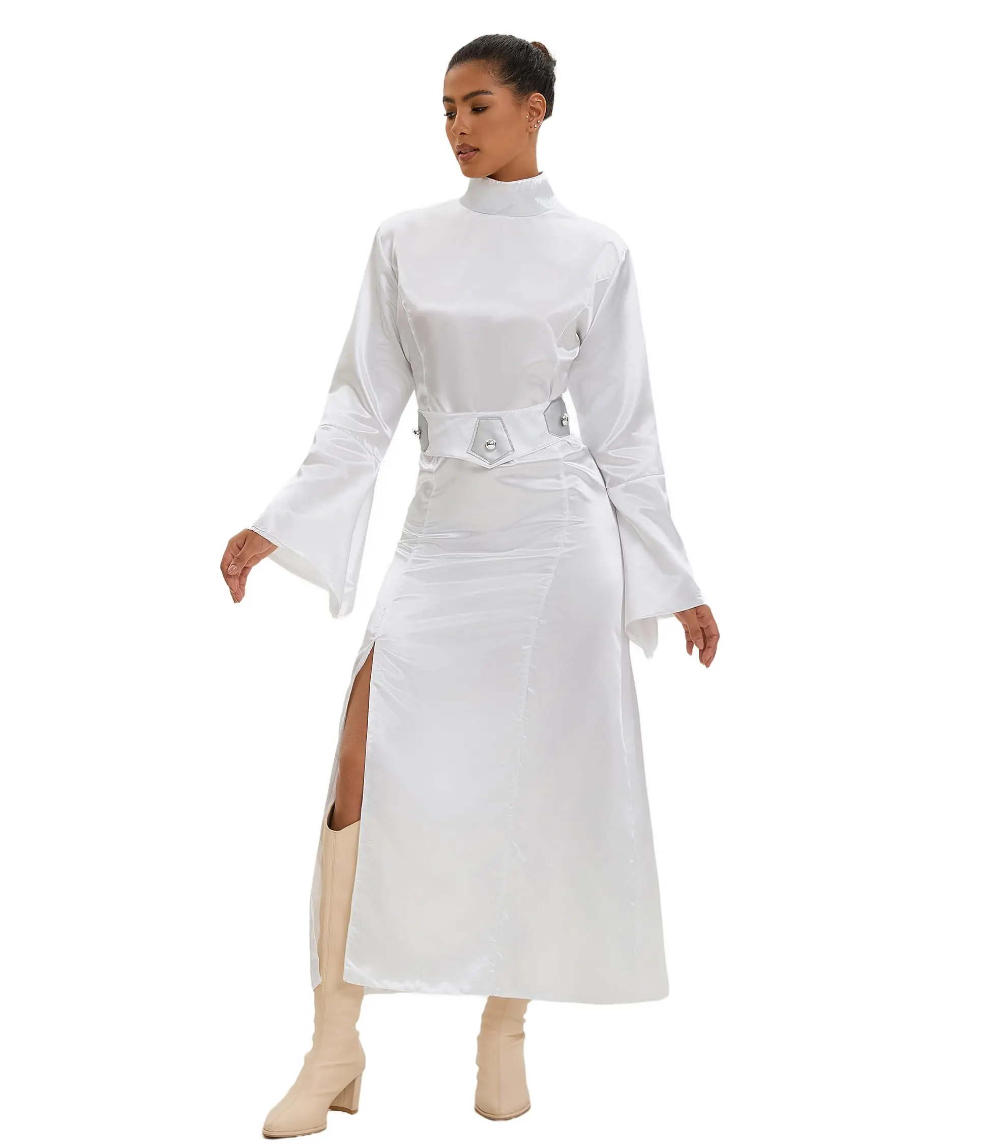 Женское платье принцессы Леи в стиле Ренессанс средневековое белое длинное