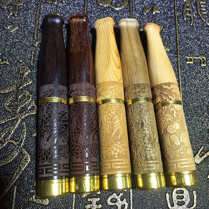 

Wooden Double Filter Cigarette Holder Can Clean Pull Rod Circulation Type Cigarette Set, Acid Branch Yabai and Other Mahogany