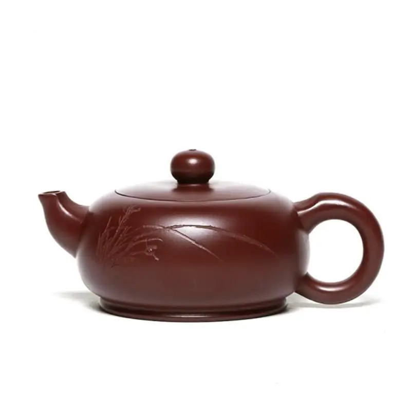 

120ml Hand-painted Orchid Zisha Tea Pot Chinese Yixing Purple Clay Tea Pot Raw Ore Zhu Mud Filter Tea Maker Household Drinkware