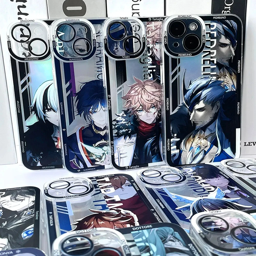 

Genshin Impact Fatui Tartaglia Pierro Angle Eyes Phone Case for IPhone 14 13 12 11 Pro Max Xs Xr X 7 8 Plus Se Laser Clear Funda