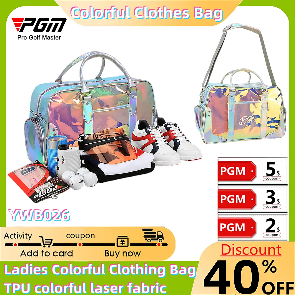 Golf Clothes Bag Ladies Clothing Storage Bag Korean Version Colorful Large-Capacity Shoulder Bag Hand-Held Independent Shoe Bag