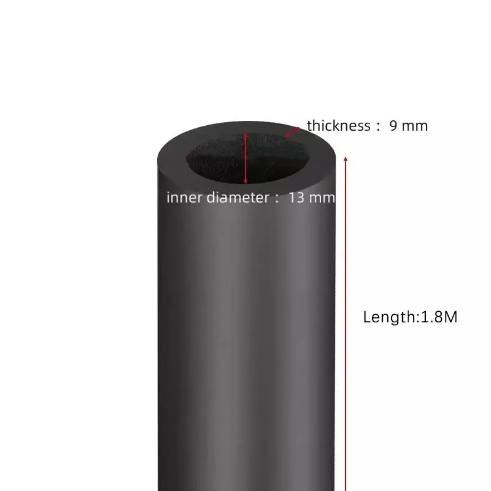 Губчатая резиновая труба 1 8 м черная утолщенная термоизоляция трубчатый рукав