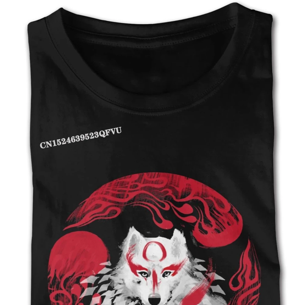 Футболка мужская с рисунком Оками и волка винтажная рубашка в японском стиле