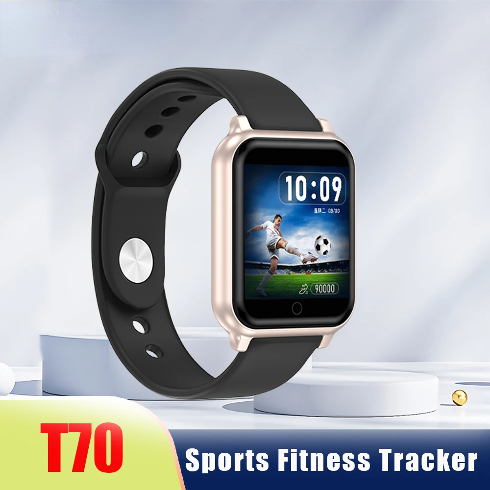 

T70 Smart Watch Men's Women's Heart Rate Blood Pressure Monitoring Bluetooth Smart Watch Fitness Tracker for IOS/Xiaomi Genuine