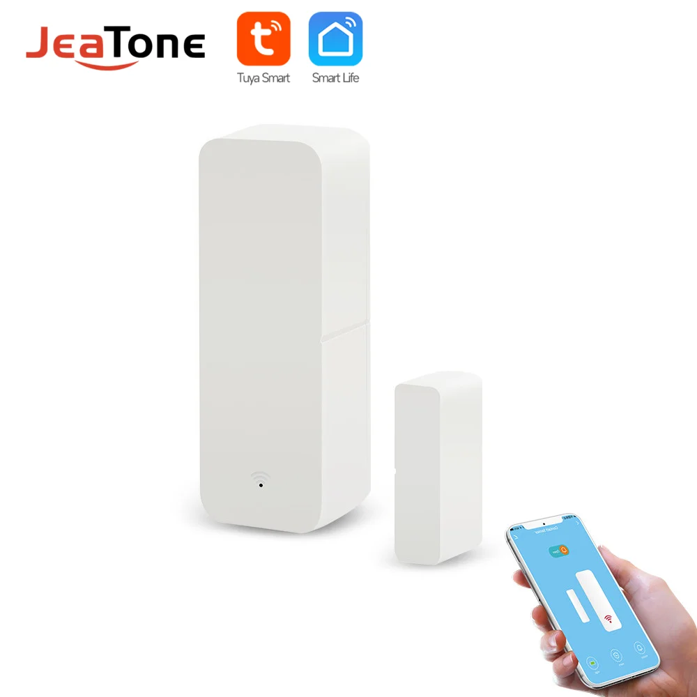 Jeatone WIfi Door Window Sensor App Notification Alerts Security Wireless Connection Smart Sensor for Home Safety Alarm System