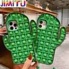 Popit чехол для телефона iphone 3D Push Радужный Пузырь кактус чехол для телефона iphone силиконовый чехол сжимаемая Игрушка антистресс