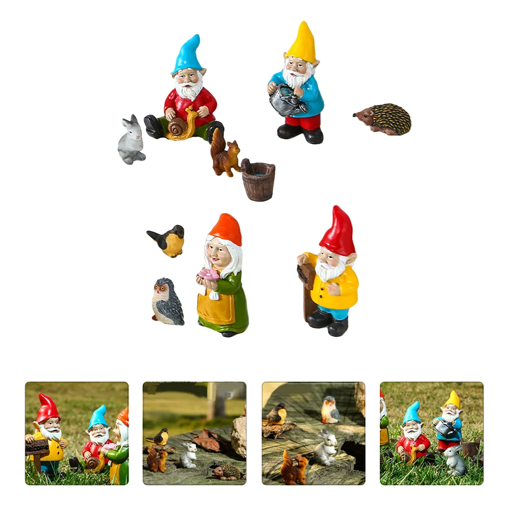 

10pcs Christmas Present Resin Gnome Hammock Garden Ornament (Assorted Color)