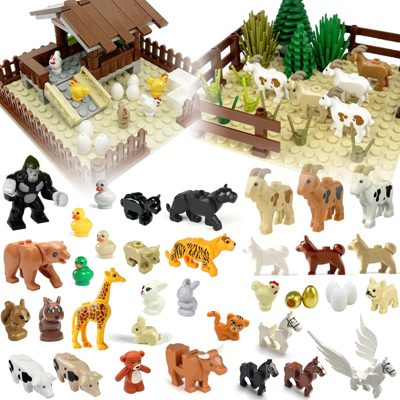 Goat Duck Dog Chicken Horse Squirrel Compatible With Lego