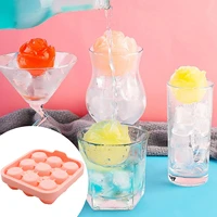 3d silicone rose ice cube tray with lid 9 division ice cube tray ball with lid for whiskey cocktails juice diy ice cube mould