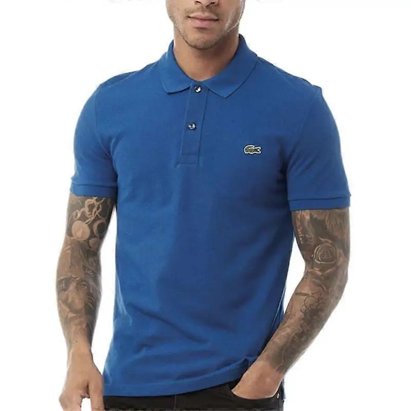 Мужские рубашки поло Lacoste L1212 классического кроя с воротником-стойкой летняя