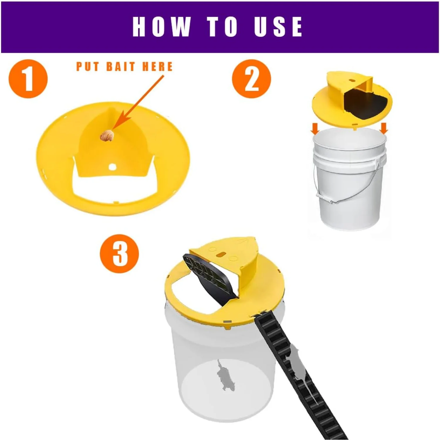 Ведро-ловушка для мыши с откидной крышкой (2 шт.) ведра на 5 галлонов гуманная