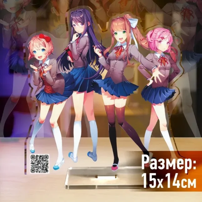 Мультяшные акриловые стенды для Doki Doki Literature Club! с изображениями Сайори, Юри, Моники, Нацуки, HD-печать, утолщенные, для настольного размещения, декоративные элементы (art.: 3920db23bc449) - 3920db23bc449