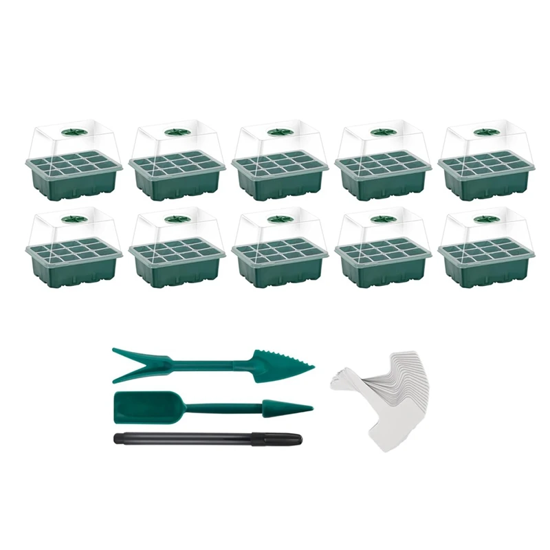 Стартовый лоток для семян 10 шт. стартовый комплект на 120 ячеек с куполом влажности
