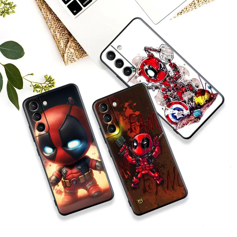 

Funny Chibi Deadpool Marvel Silicone Case For Samsung Galaxy S23 Ultra S22 5G S21 S20 FE Cover For Galaxy S22 s23 S10 Plus Cases