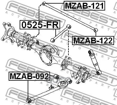 Сайлентблок Задн Продольн Тяги Mazda Bongo Friendee Sg# 1995-2005 Mzab-092 Febest арт. MZAB-092 |