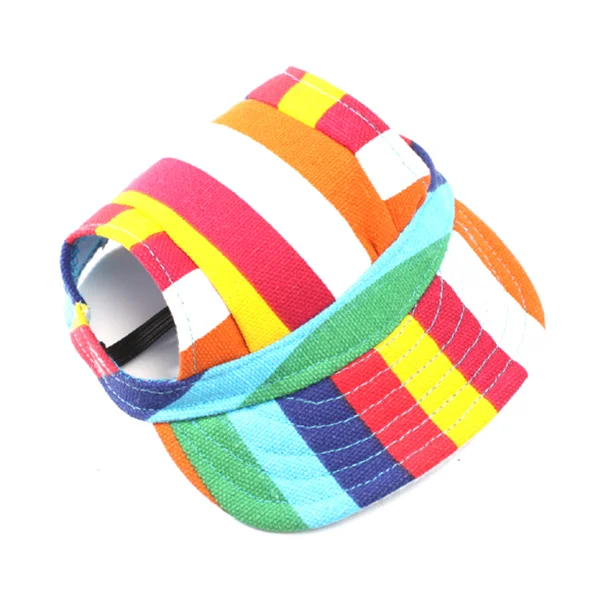 

Кепка для домашних питомцев, спортивная бейсбольная кепка с отверстиями для ушей для маленьких собак-Размер (Красочная полоса)