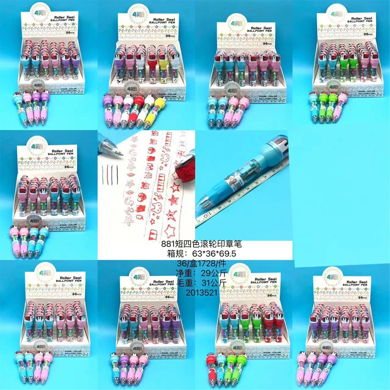 

Sanrioes Anime Melody Kuromi Cinnamoroll Roller Stamp Pen Kawaii 4 Colors Ballpoint Pen Students School Office Stationery Gift