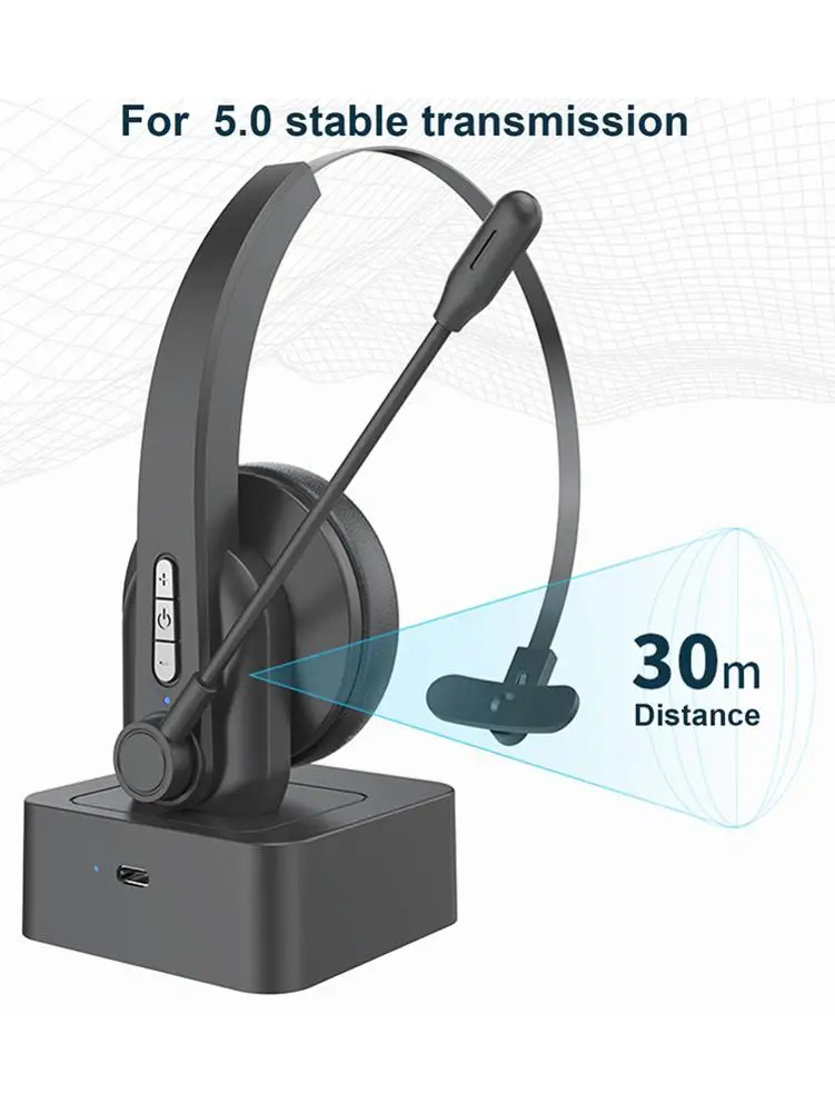 call center headset mic service headphone for cordless telephone wireless bluetooth 5 0 headsets hifi mobile phone headphones free global shipping