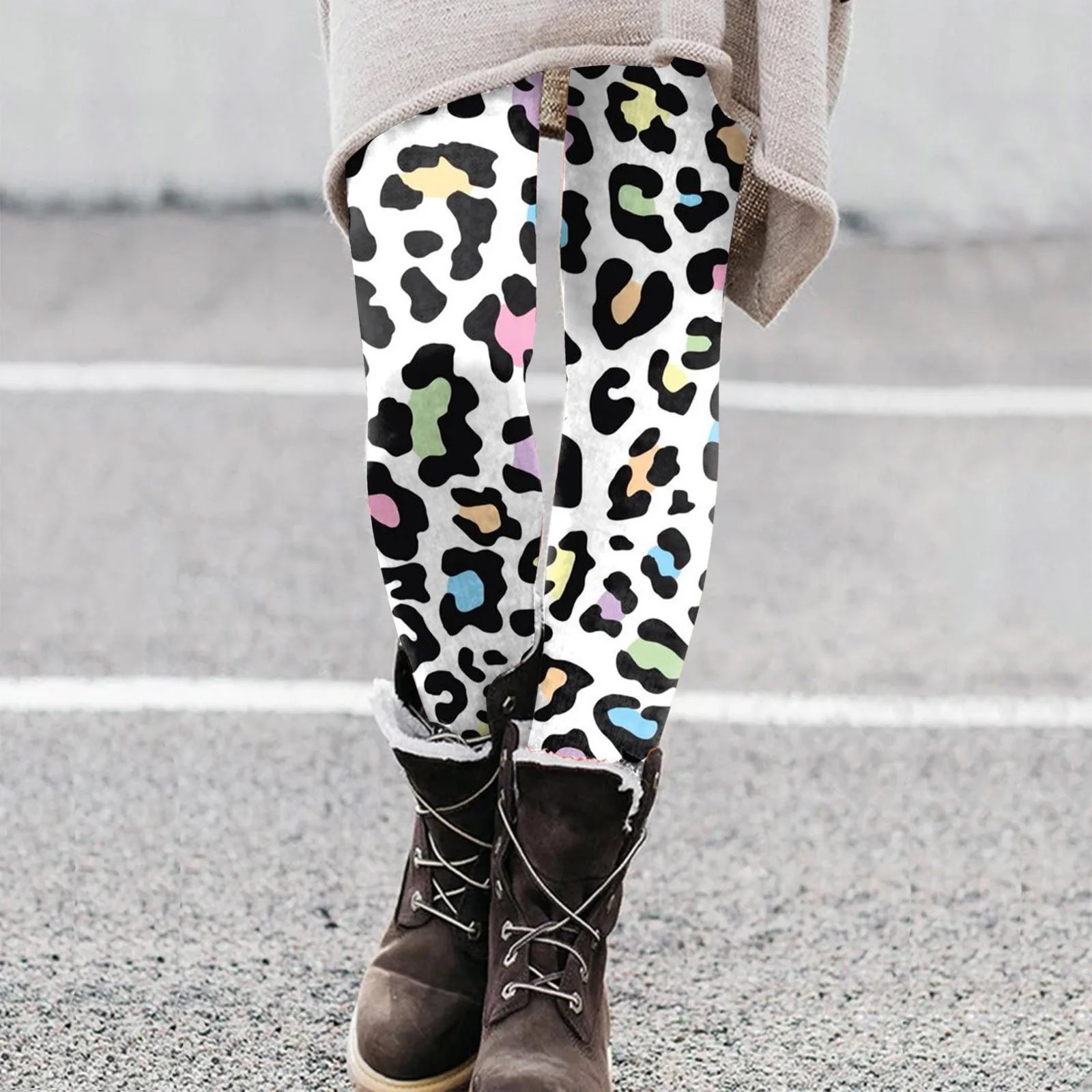 

Leopard Print Leggings Women Autumn Winter Low Waist Push Up Workout Pants Elastic Slim Yoga Tight Trousers Multisize Leggins