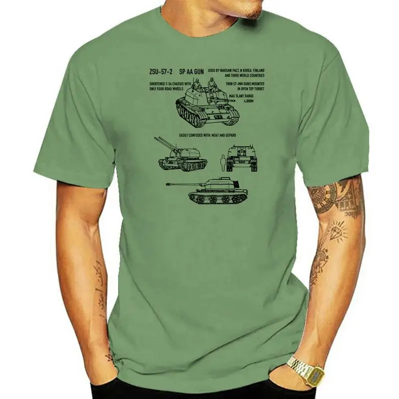 2022 Fashion Zsu-57-2 Soviet Russian Anti-Aircraft Gun Spaag T-Shirt Gift Tees