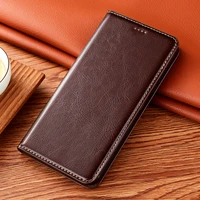 phone case for huawei p smart z 2019 2020 2021 crazy horse genuine leather magnetic flip cover