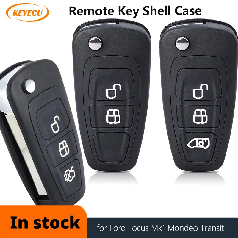 KEYECU 1/2/5pcs 3 Button Flip key Folding Remote Key Shell for Ford Focus Mk1 Mondeo Transit styling smart cover Case Fob - купить по