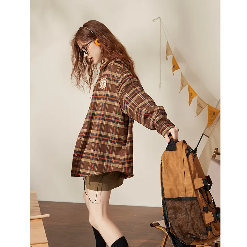 

KUHNMARVIN Long sleeved Plaid Shirt women's 2022 new style